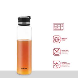 BOROSIL EASYGO GLASS BOTTLE BLACK SS LID -1L EGBOTBLK1L