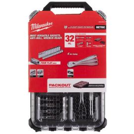 Milwaukee ⅜″ Ratchet + Socket Set Metric 32pcs 4932478813