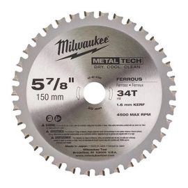 Milwaukee Circular Saw Blade For Metal 150mmx20mmx34T 48404080