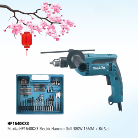 Makita Electric Hammer Drill 380W 16MM + Bit Set HP1640KX3
