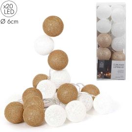 20 Led Ball String Lights - Golden White Shades La10060