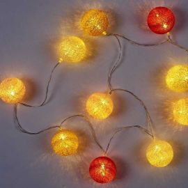 10 Led Ball String Lights - Pink/Taupe Shades La10064