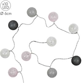 10 Led Ball String Lights - Grey/Pink Shades La10067